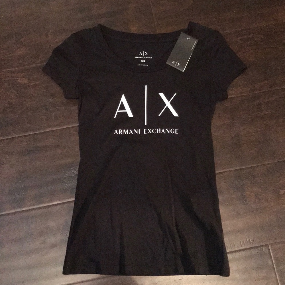 Black Armani Exchange Logo Tee